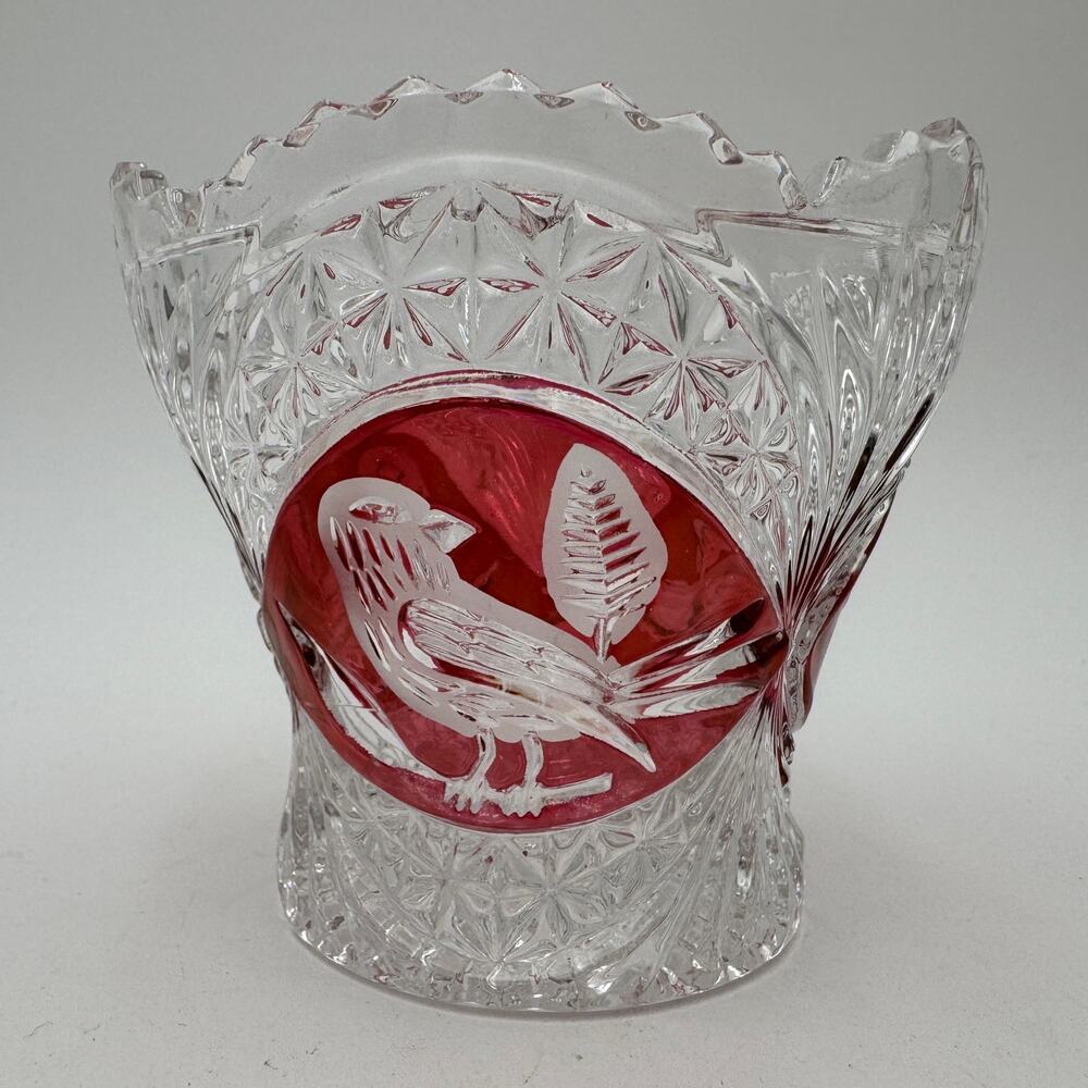 Vintage Byrdes Collection Jam/Jelly Jar base by Hofbauer 24% Lead Crystal